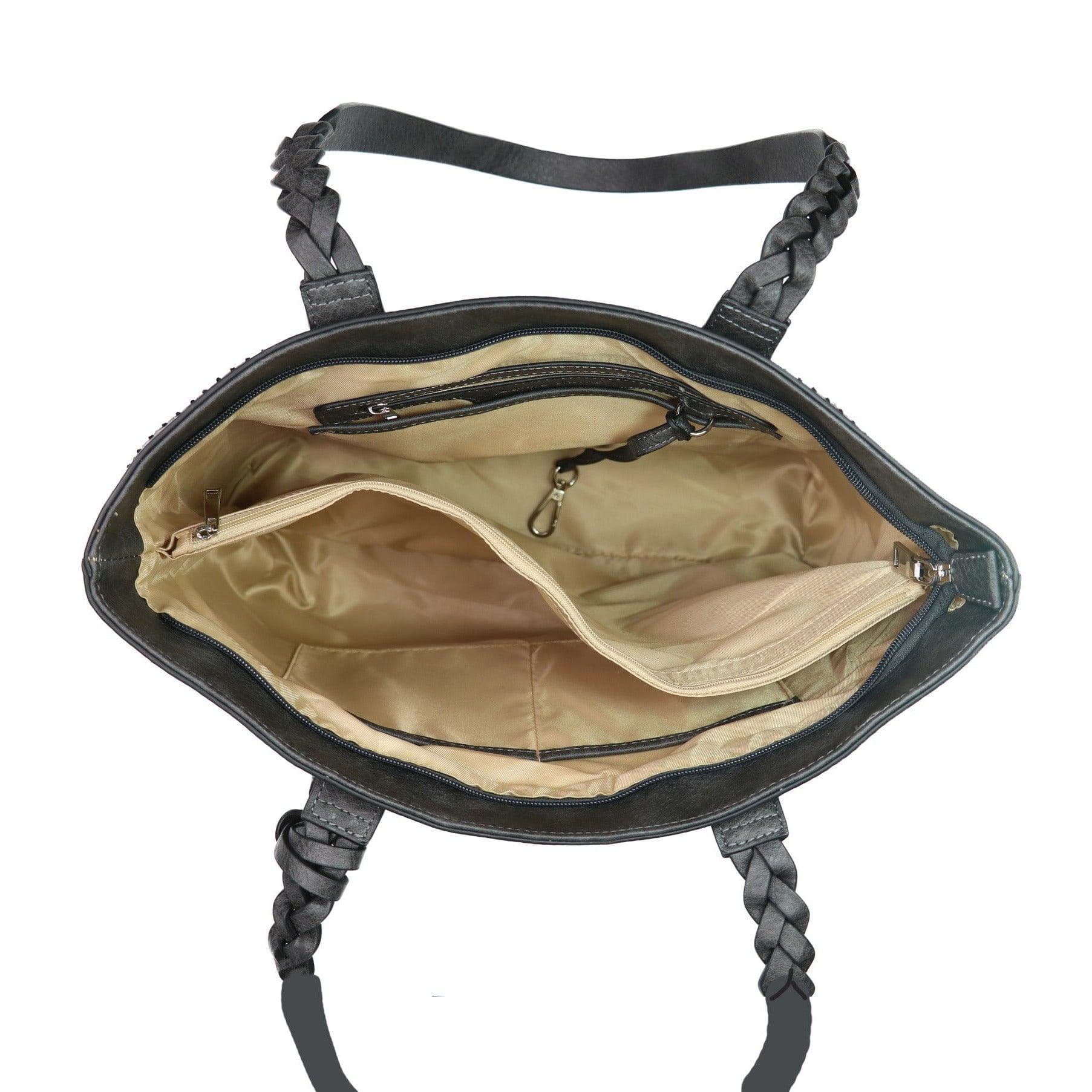 Concealed Carry Cora Tote by Lady Conceal -  Locking Designer Conceal Carry Handbag for women -   Locking Conceal and Carry Handbag with Universal Holster for Handguns -  Unique Handbag Gun and Pistol Bag - crossbody Handbag for concealed gun carry - concealed carry Handbag gun purse with locking zipper