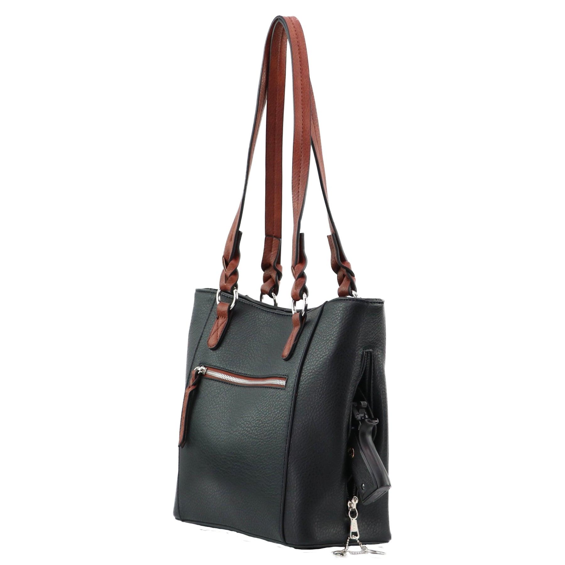 Concealed Carry Grace Tote -  Lady Conceal -  Women conceal carry purse for pistol -  Designer Luxury Tote Carry Handbag -  YKK Locking Zippers and Universal Holster - Easy Concealed Carry - Quick Gun Draw - Safe Gun Bag -  Designer Luxury Conceal Carry Handbag -  carry Handbag for gun carry - concealed carry gun Handbag with locking zipper -  concealed carry Handbag for woman