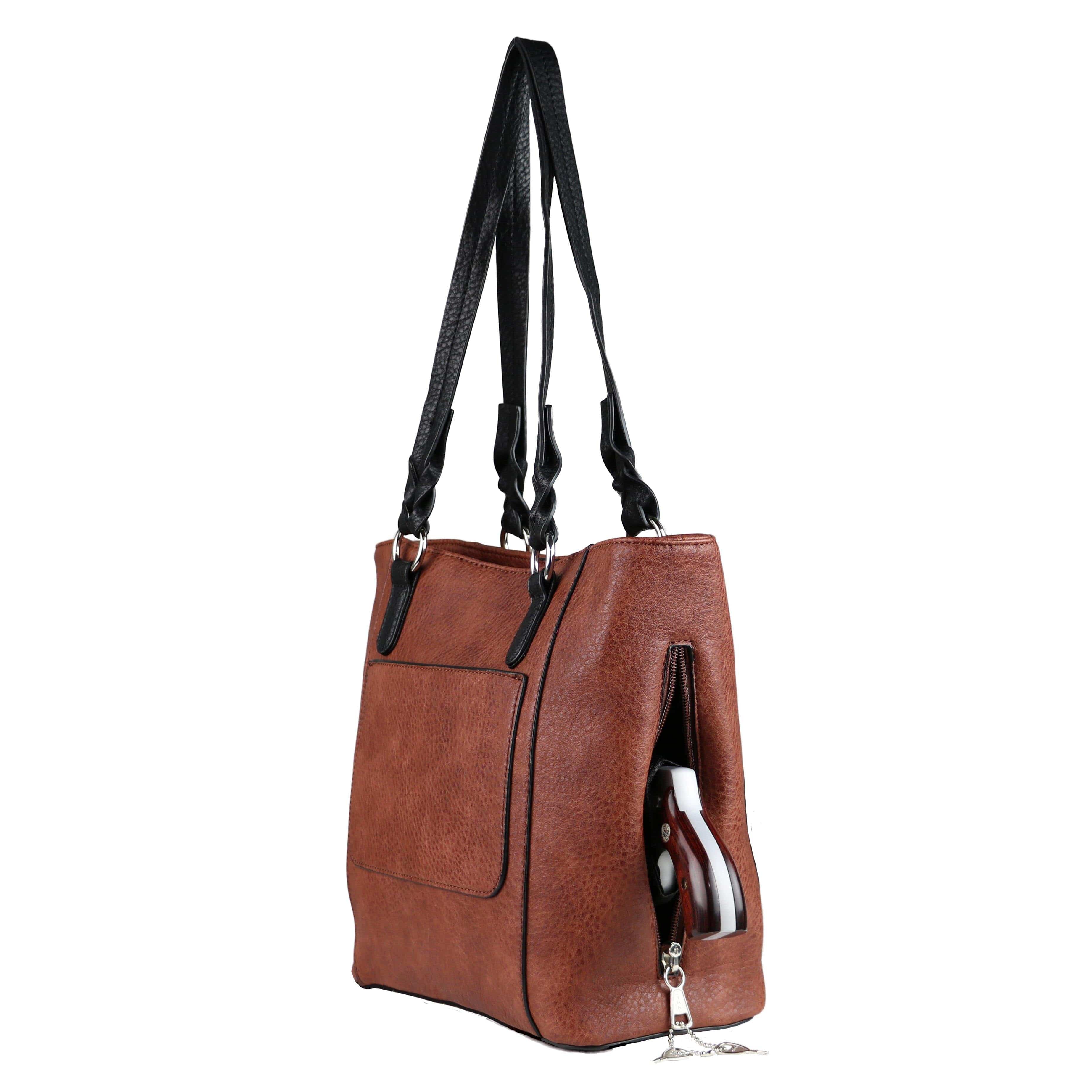 Concealed Carry Grace Tote -  Lady Conceal -  Women conceal carry purse for pistol -  Designer Luxury Tote Carry Handbag -  YKK Locking Zippers and Universal Holster - Easy Concealed Carry - Quick Gun Draw - Safe Gun Bag -  Designer Luxury Conceal Carry Handbag -  carry Handbag for gun carry - concealed carry gun Handbag with locking zipper -  concealed carry Handbag for woman