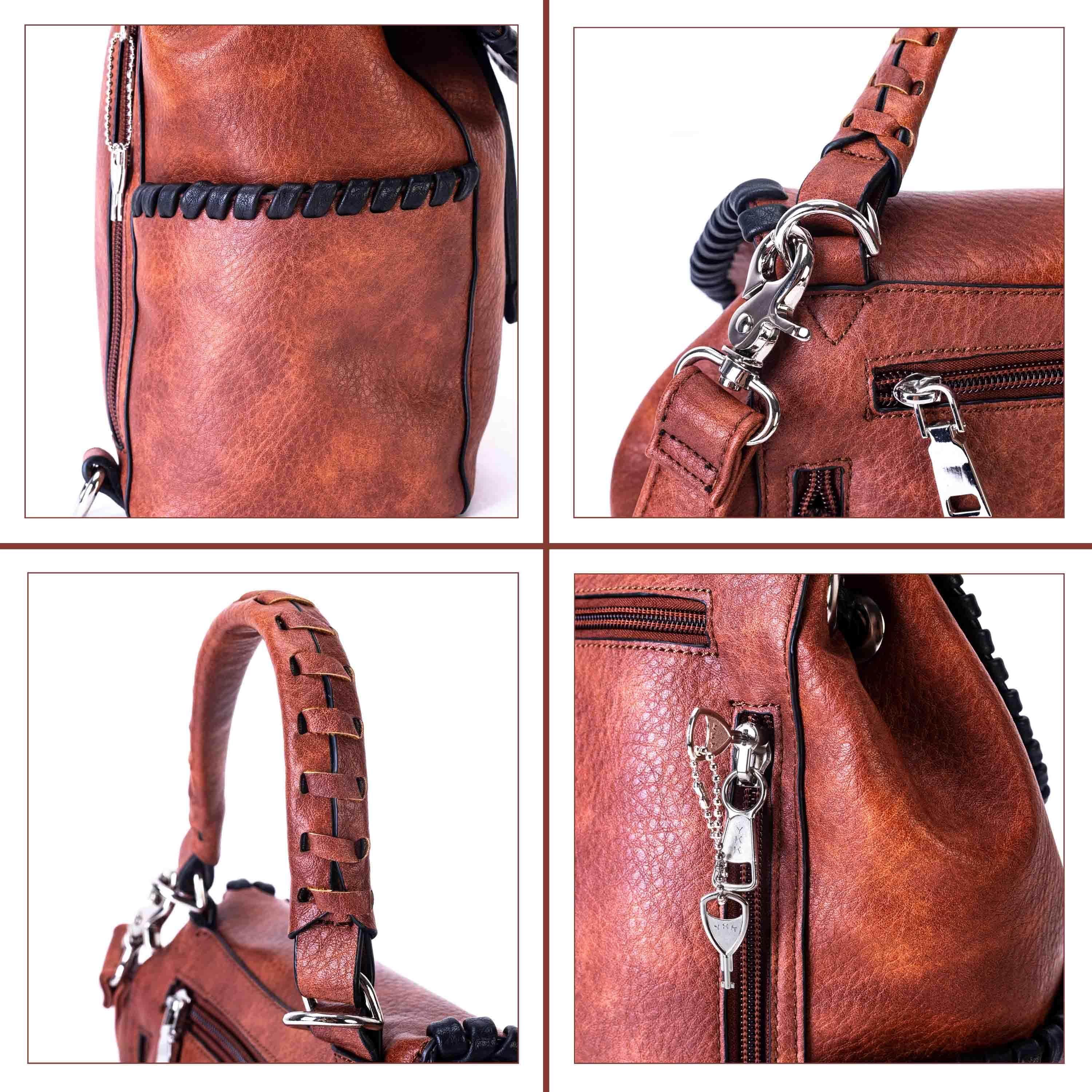 Concealed Carry Madelyn Backpack -  Lady Conceal Bags -  Lady Conceal -  Backpack with Universal Holster -  Locking YKK -  Backpack for Conceal Carry -  best gun carry backpack -  Pistol and Firearm Bag -  Western Hide Backpack -  Boho Stylish Backpack for Women -  Universal Holster Bag -  Women's Concealed Carry Bagpack -  premium leather backpack 