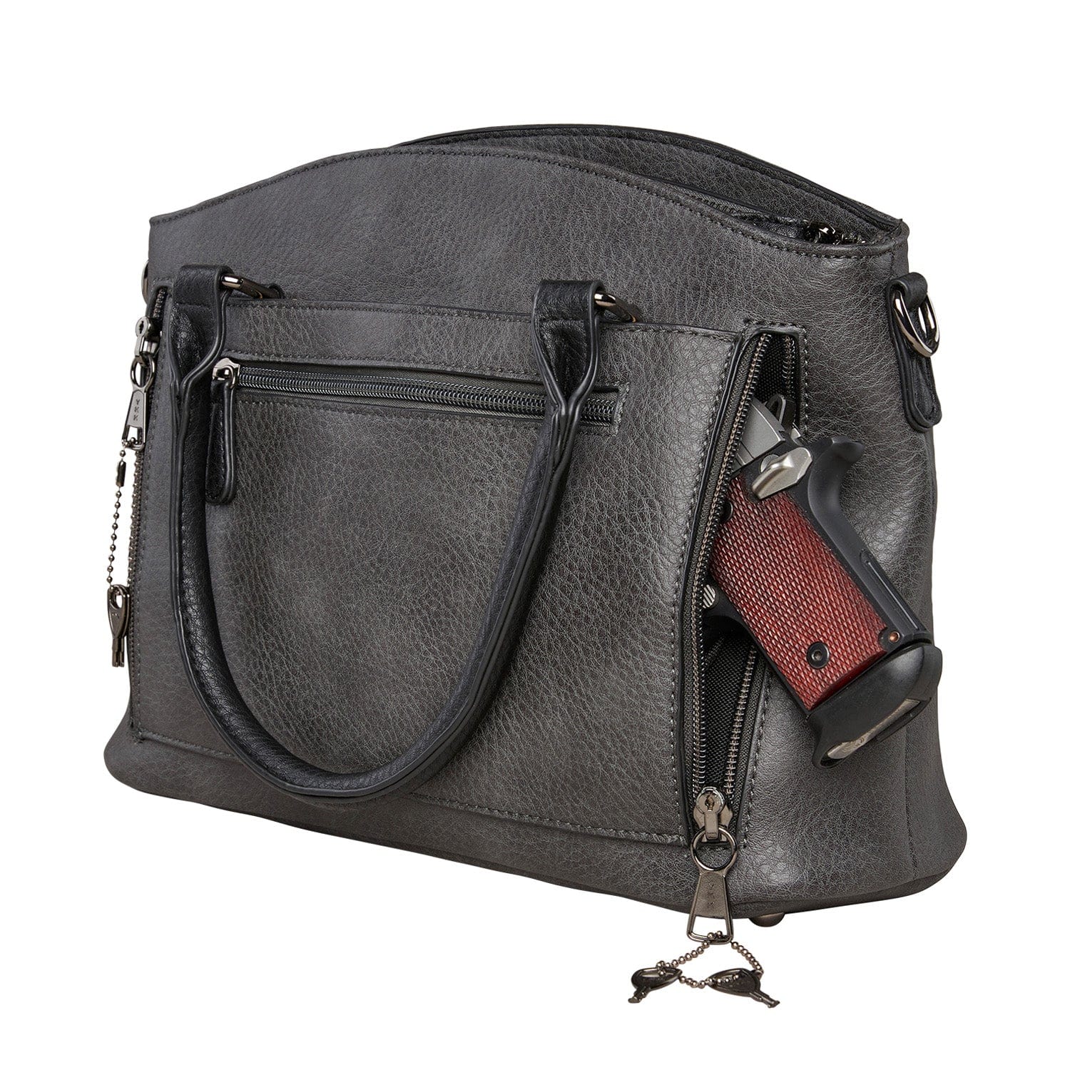 Concealed Carry Carly Satchel by Lady Conceal - YKK Locking Zippers - designer concealed carry purse - Glock 19 purse - conceal and cary purse for women - Locking Conceal and Carry Purse with Universal Holster for Handguns - Unique Hidden Gun and Pistol Bag