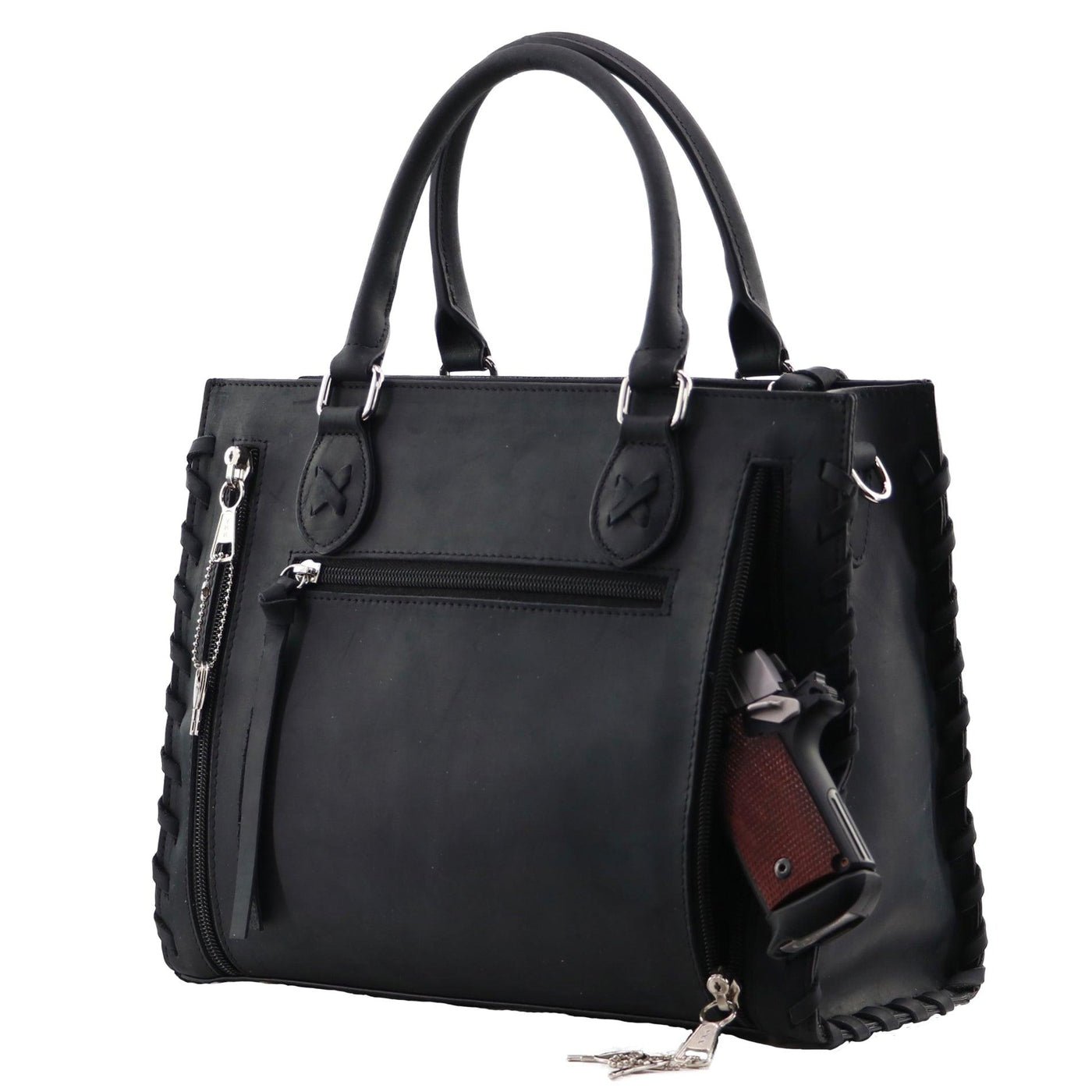 Concealed Carry Emma Leather Satchel -  Designer Concealed Carry Purse -  YKK Locking Purse with Universal Holster -  Leather Bag For Gun Owners - Easy Conceal Carry -  CCW Purse for Women -  concealed carry Handbag for woman -  Conceal and Carry purse for Handgun -   Designer Luxury Conceal Carry Handbag -  Unique Hide Handbag Gun and Pistol Bag -  carry Handbag for concealed gun carry -  Unique Emma gun Handbag 