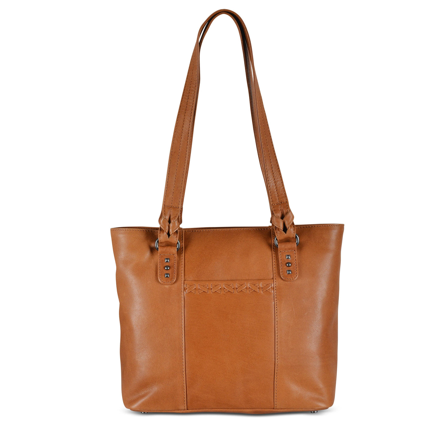 Peyton Leather Concealed Carry Tote Bag Caramel