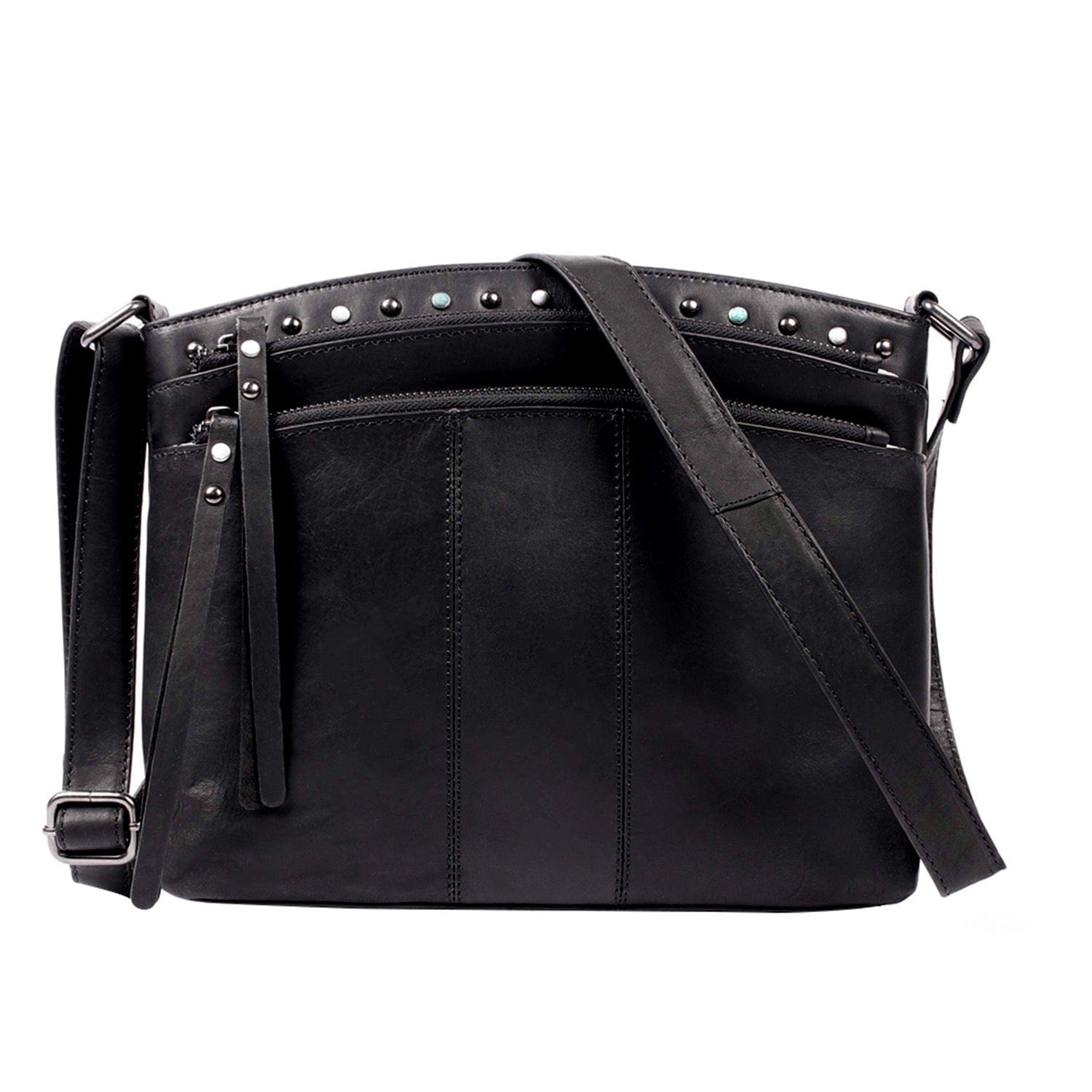 Concealed Carry Brynn Arched Leather Crossbody -  Lady Conceal -  Concealed Carry Purse - conceal and carry purse for women - tactical pistol bag - Locking Conceal and Carry Purse with Universal Holster for Handguns - Unique Hide Crossbody Gun and Pistol Bag