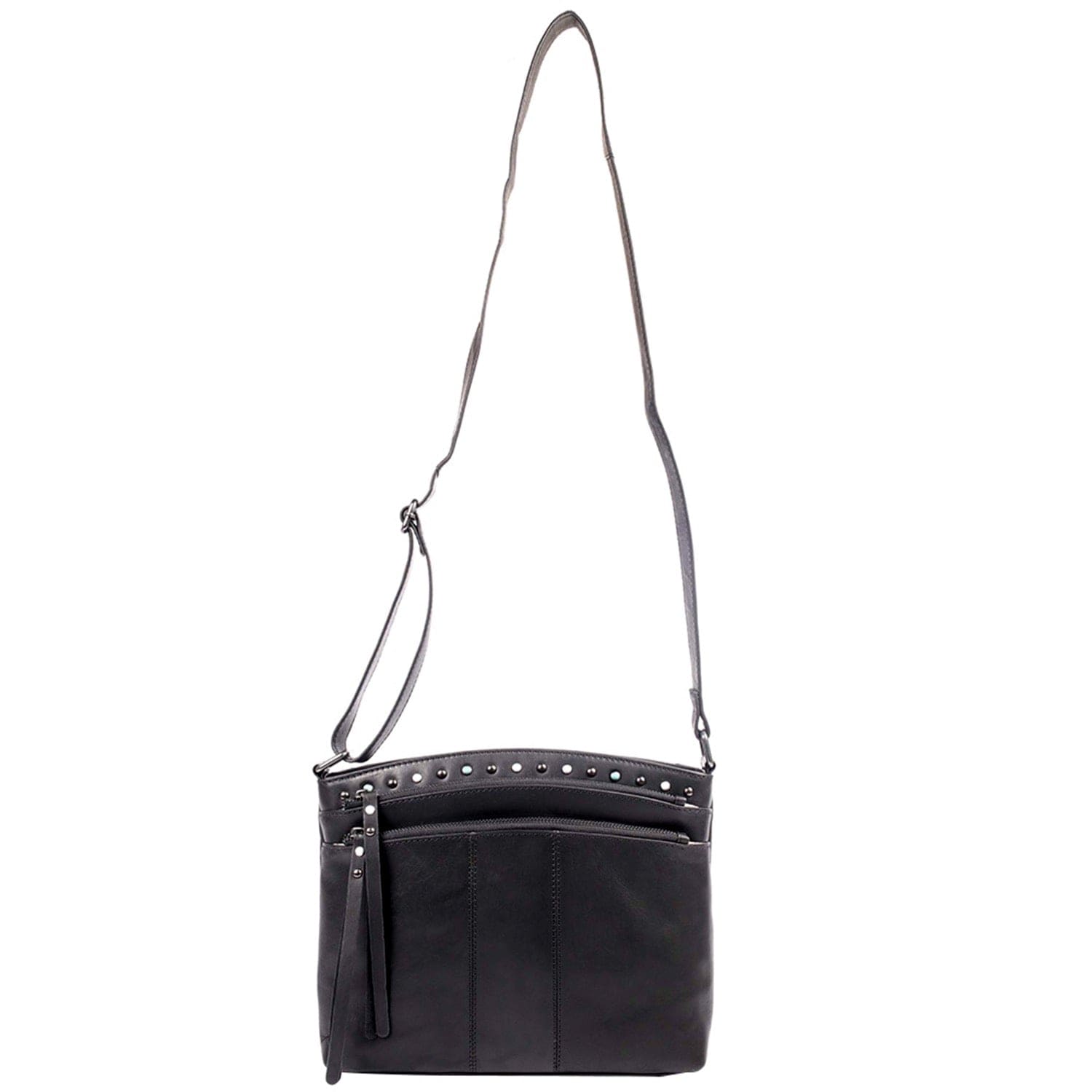 Concealed Carry Brynn Arched Leather Crossbody -  Lady Conceal -  Concealed Carry Purse - conceal and carry purse for women - tactical pistol bag - Locking Conceal and Carry Purse with Universal Holster for Handguns - Unique Hide Crossbody Gun and Pistol Bag