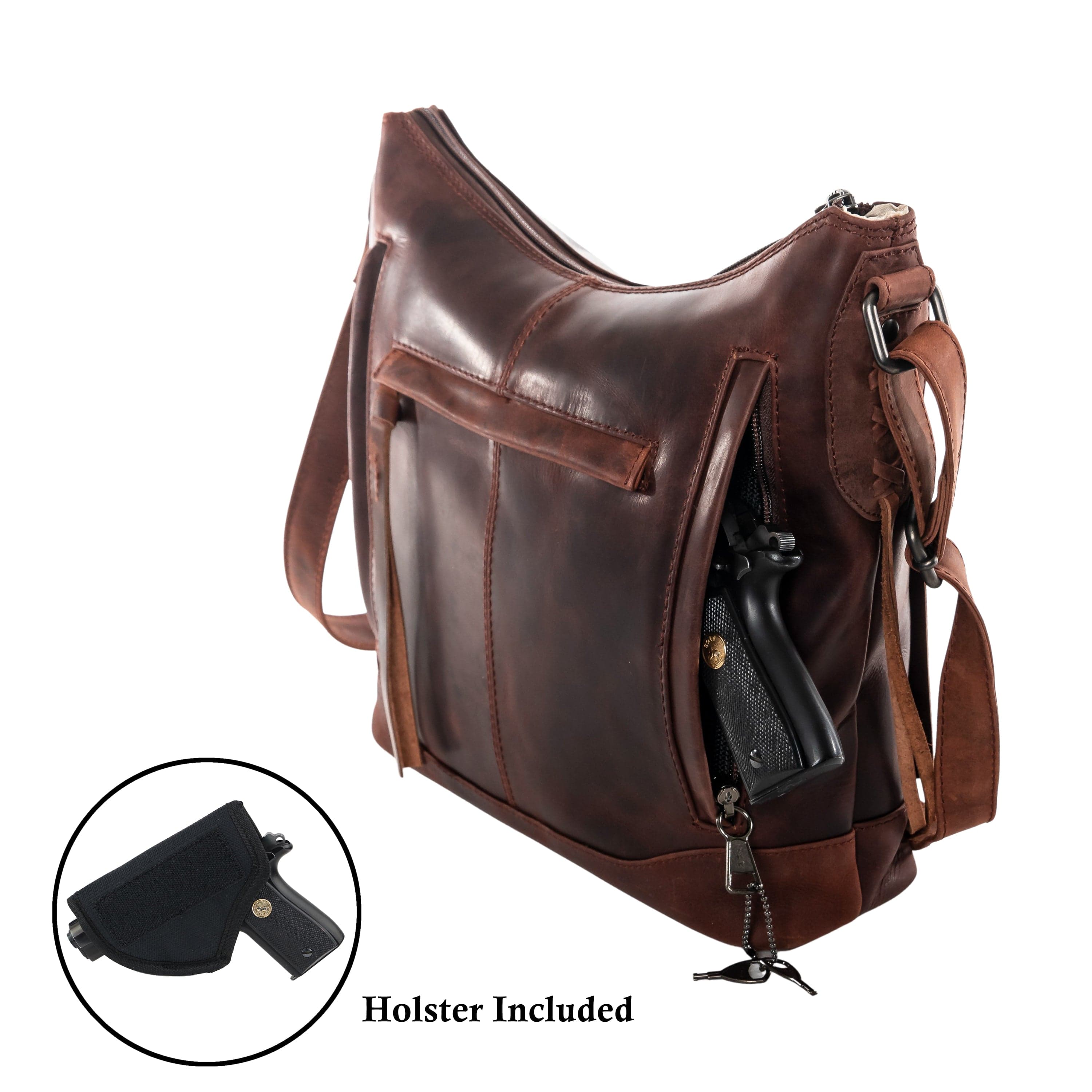 Purse with built in gun holster best sale