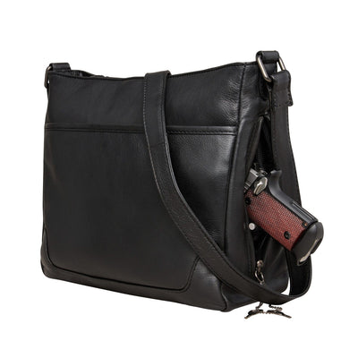 Concealed Carry Lydia Leather Crossbody -  YKK Locking Zippers and Universal Holster -  Soft Leather conceal and carry bag -  Tactical womans purse for pistol -  Concealed Carry Purse -  most popular crossbody bag -  crossbody handgun bag -  crossbody bags for everyday use -  Lady Conceal -  Unique Hide Purse -  Locking YKK Purse -  Fanny Pack for Gun and Pistol -  Easy CCW -  Fast Draw Bag -  Secure Gun Bag