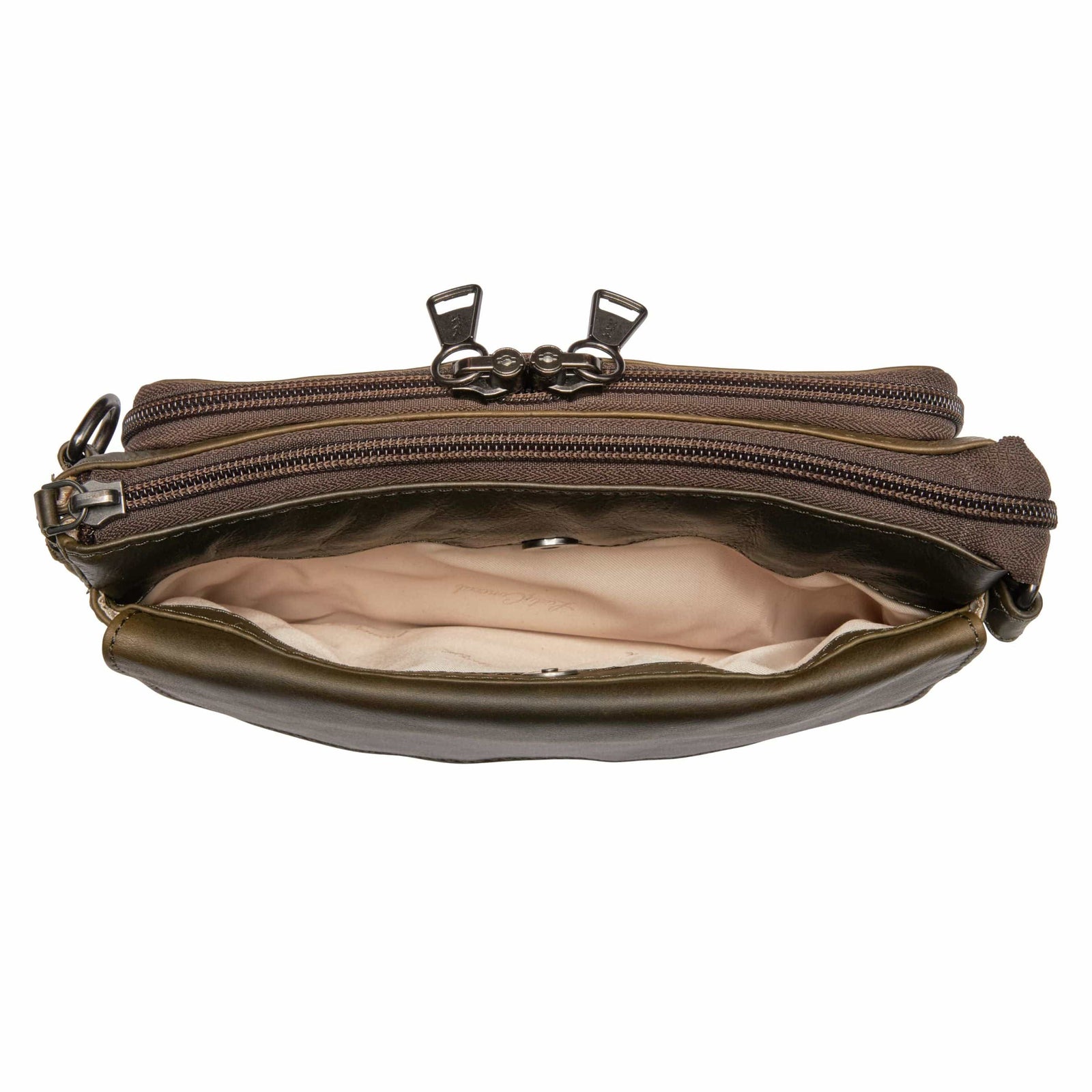 Lady Conceal Natasha Leather RFID Crossbody Purse For Women - CCW Concealed Carry With Locking Zippers & Holster