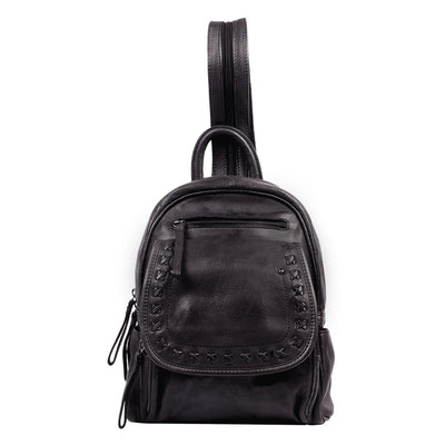 Concealed Carry RFID Daisy Leather Backpack -  Locking Concealment Bag for Pistol -  Outdoors Gun Bag -  Women's Conceal Carry Purse for Firearm -  Women Gun Users -  gun carrier backpack -  best gun carrying backpack-  best gun carry backpack -  Pistol and Firearm Bag -  Western Hide Backpack -  Boho Stylish Backpack for Women -  Universal Holster Bag -  Marley Unisex Backpack - Women's Concealed Carry Bagpack -  premium leather backpack