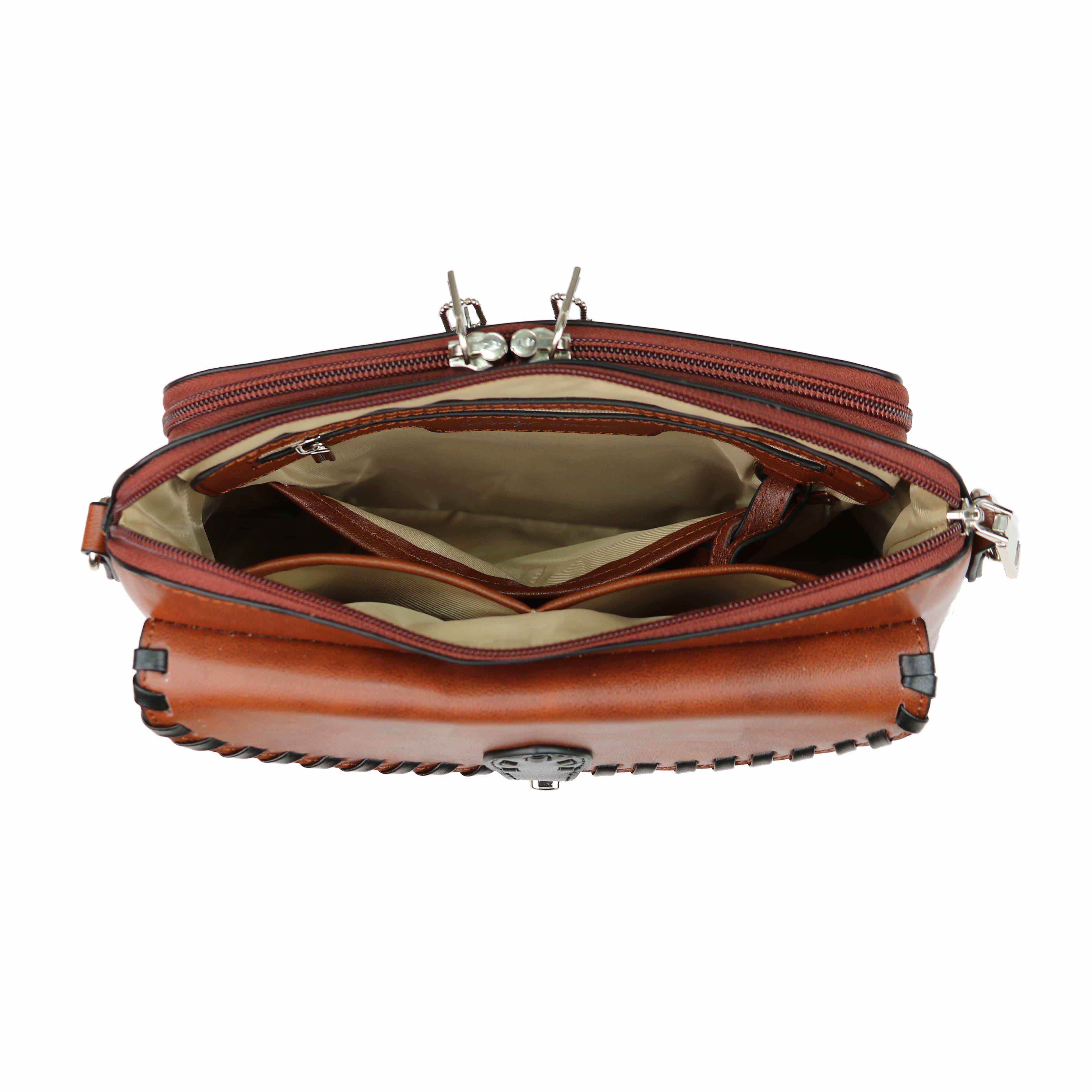 Concealed Carry Evelyn Leather Crossbody -  Lady Conceal -  soft leather shoulder bags for women's -  crossbody bags for everyday use -  most popular crossbody bag -  crossbody bags for guns -  crossbody handgun bag -  Unique Hide Purse -  Conceal Carry Western Purse -  Stylish Carry Evelyn Leather Bag -  Bag for Conceal Carrying Women - -  Gun Bag for Women