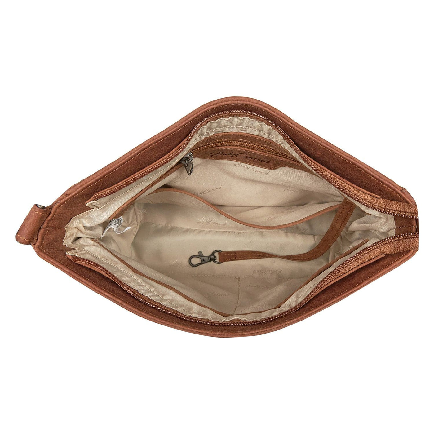 Concealed Carry Brynn Arched Leather Crossbody -  Lady Conceal -  Concealed Carry Purse - conceal and carry purse for women - tactical pistol bag - Locking Conceal and Carry Purse with Universal Holster for Handguns - Unique Hide Crossbody Gun and Pistol Bag