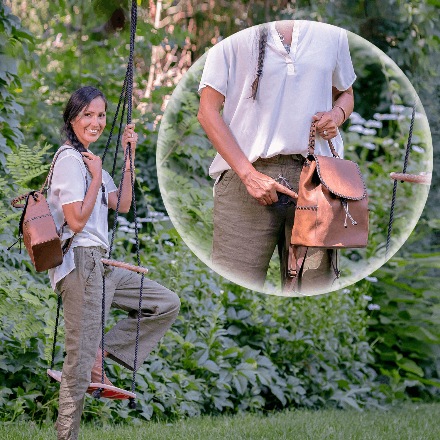 Concealed Carry Madelyn Backpack -  Lady Conceal Bags -  Lady Conceal -  Backpack with Universal Holster -  Locking YKK -  Backpack for Conceal Carry -  best gun carry backpack -  Pistol and Firearm Bag -  Western Hide Backpack -  Boho Stylish Backpack for Women -  Universal Holster Bag -  Women's Concealed Carry Bagpack -  premium leather backpack 