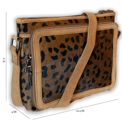 Concealed Carry Jeri Cheetah Crossbody by UC Leather -  Unique Gun Bag -  Women CCW Purse -  Crossbody Holster  soft leather shoulder bags for women's -  crossbody bags for everyday use -  most popular crossbody bag -  crossbody bags for guns -  crossbody handgun bag -  Unique Hide Purse -  Conceal Carry Western Purse -  Stylish Carry Cheetah Leather Bag -  Bag for Conceal Carrying Women - Gun Bag for Women
